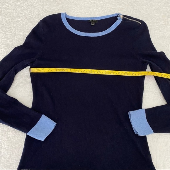 Talbots Zipper Shoulder Color Block Sweater - M - Picture 7 of 9